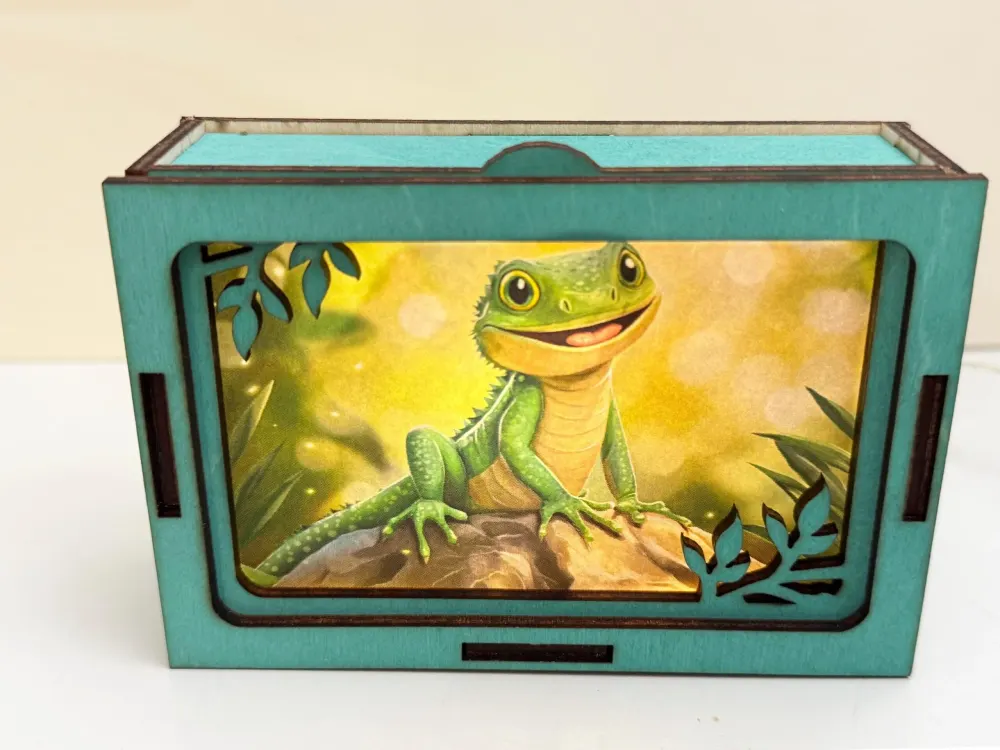 Cute Lizard On The Rock Lamp Lantern | Artisan Wooden Night Lamp | Artiviesta London