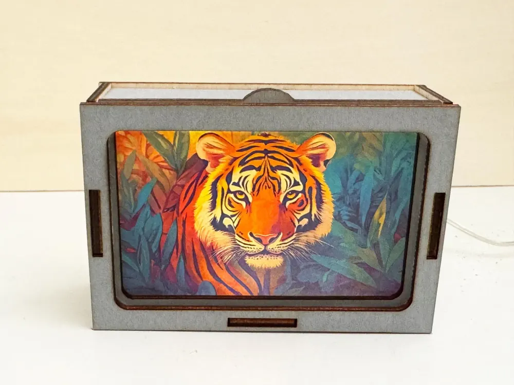 Tiger Art Jungle Night Lamp Lantern | Artisan Wooden Night Lamp | Artiviesta London