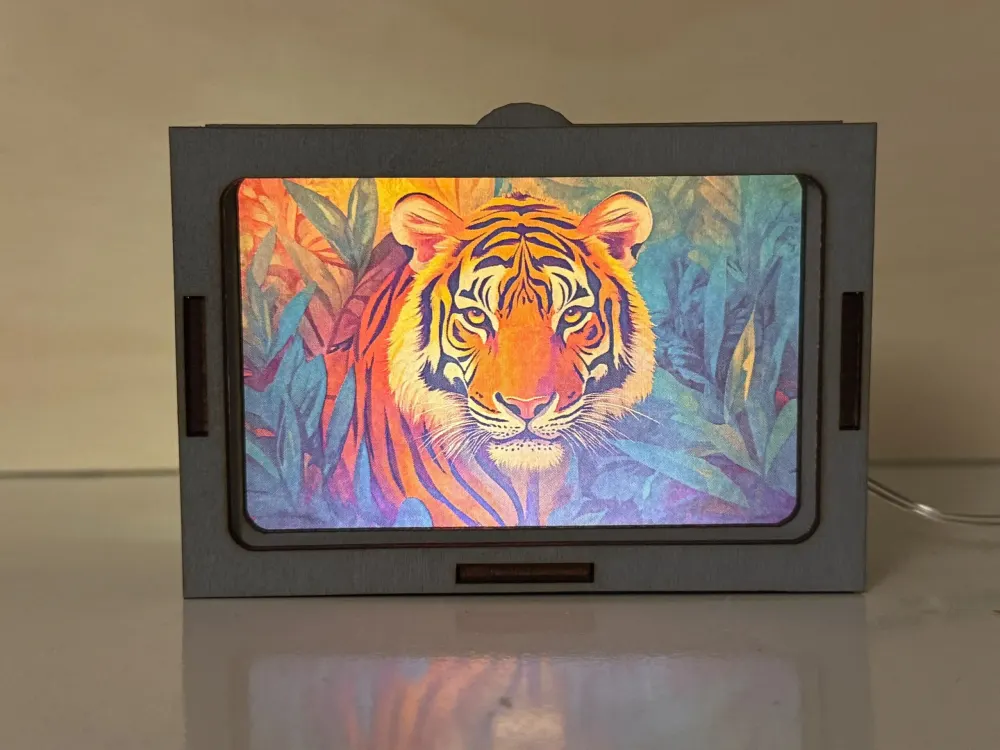 Tiger Art Jungle Night Lamp Lantern | Artisan Wooden Night Lamp | Artiviesta London