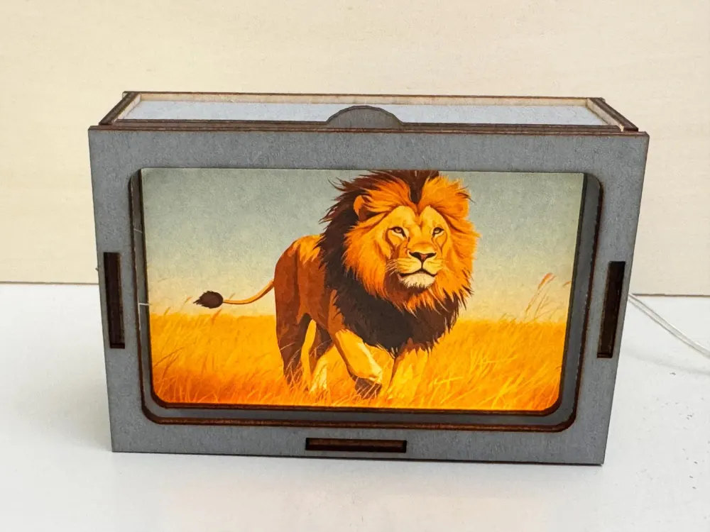 African Lion Savannah Night Lamp Lantern | Artisan Wooden Night Lamp | Artiviesta London