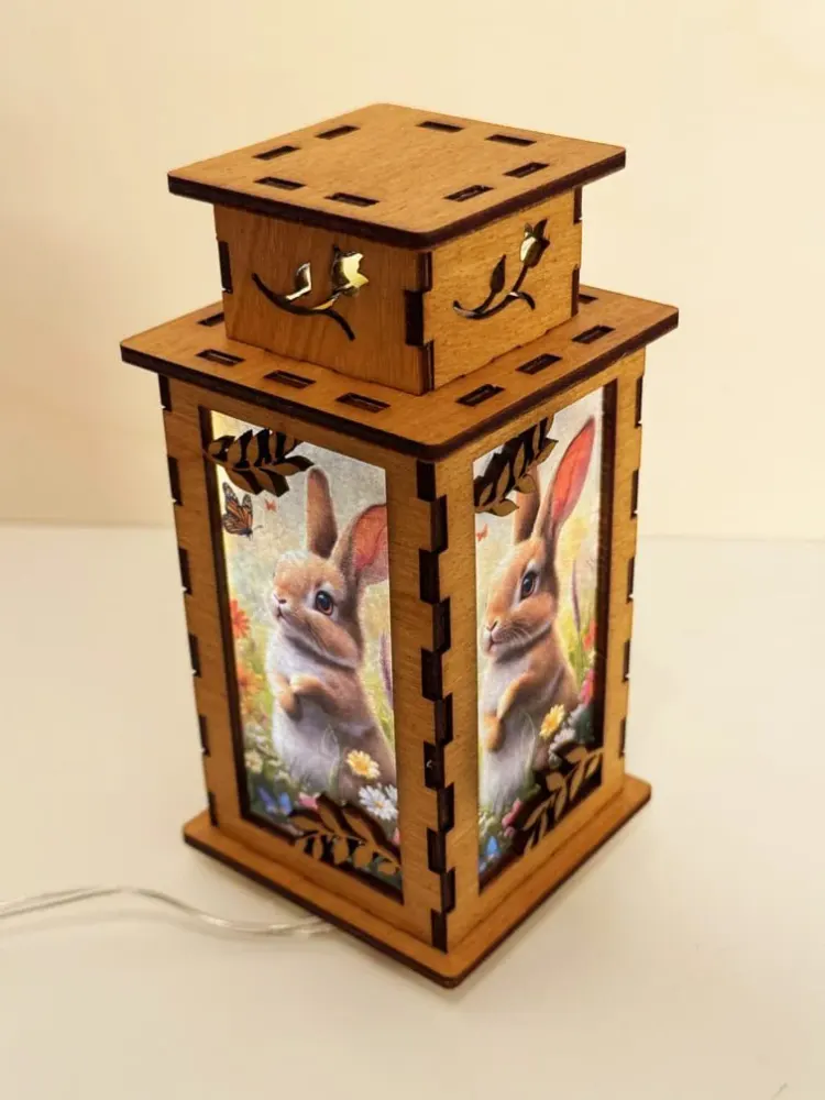 Cute Butterfly Bunny Lamp Night Light | Artisan Wooden Night Lamp | Artiviesta London
