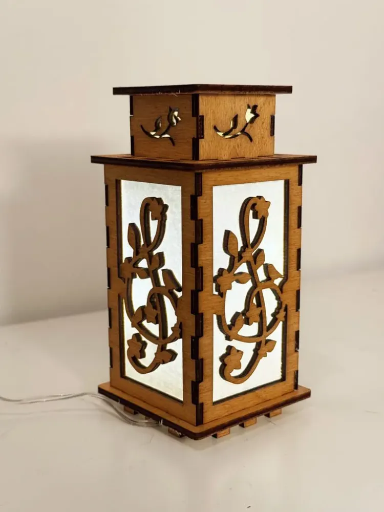 Bird With Music Wooden Art Dog Lamp | Artisan Wooden Night Lamp | Artiviesta London