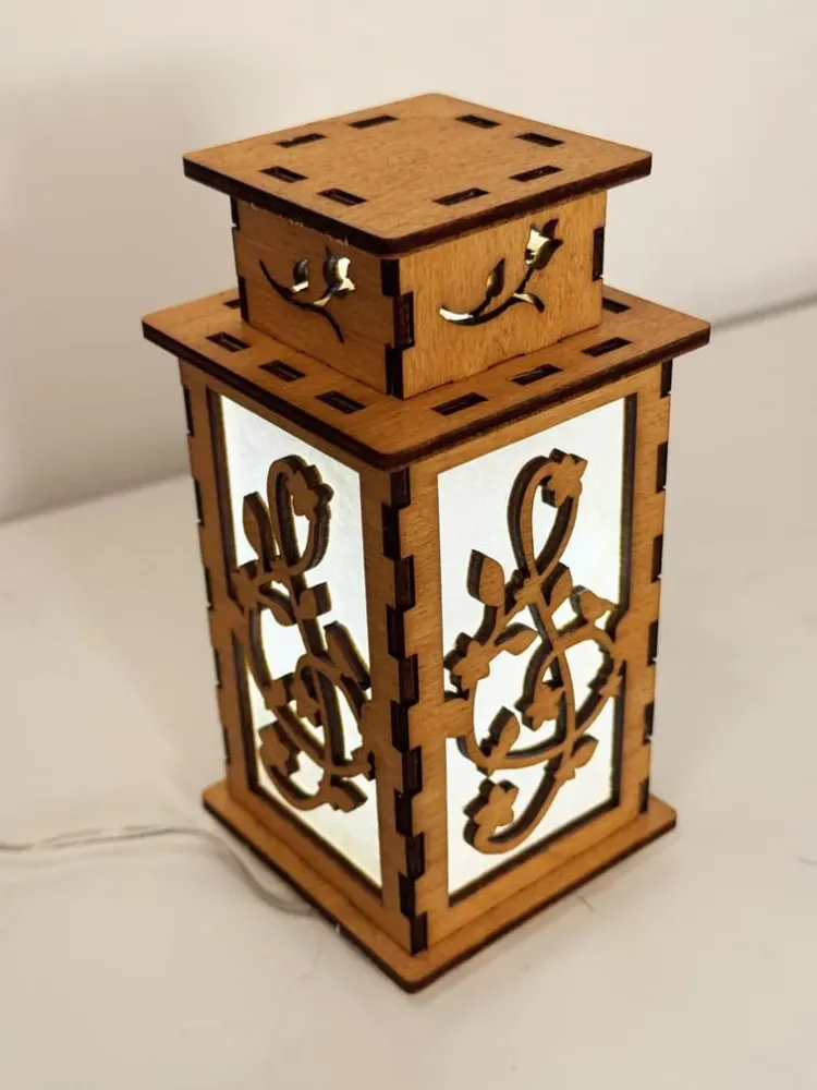 Bird With Music Wooden Art Dog Lamp | Artisan Wooden Night Lamp | Artiviesta London