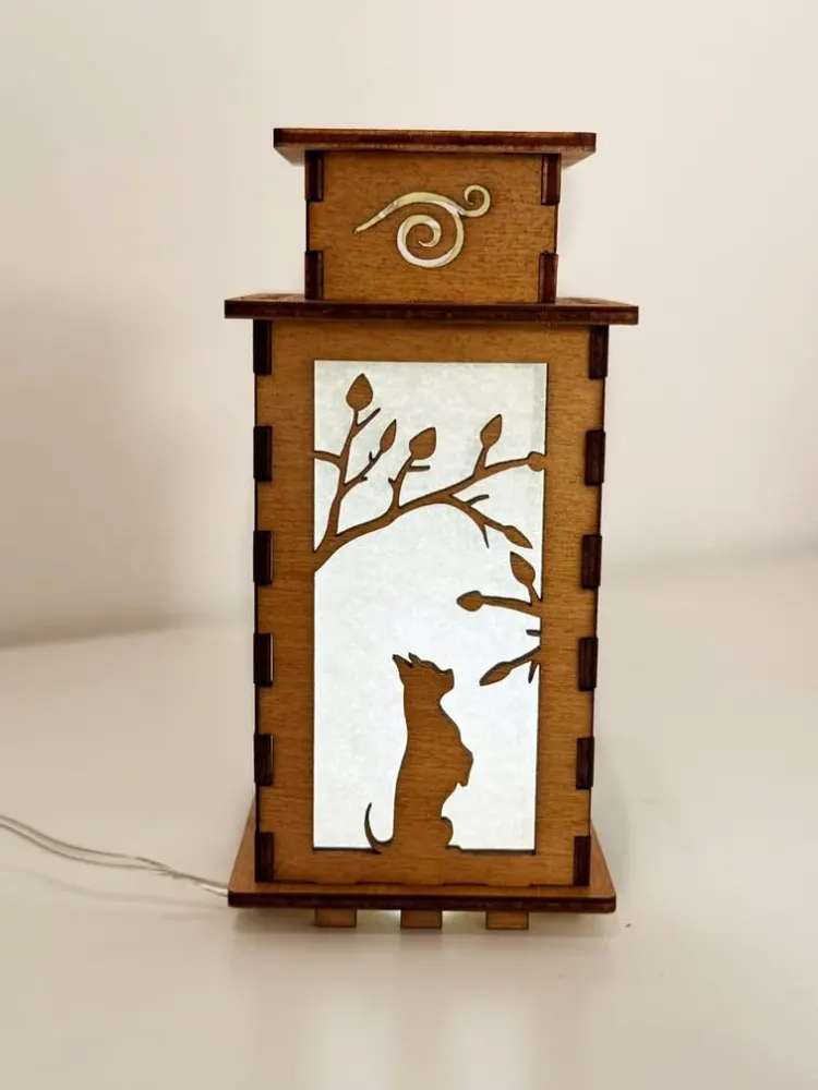 Handcrafted Chihuahua Wooden Art Lamp | Artiviesta Dog Night Light