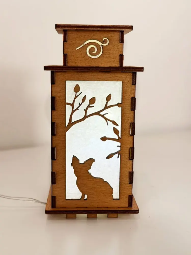 Handcrafted Chihuahua Wooden Art Lamp | Artiviesta Dog Night Light