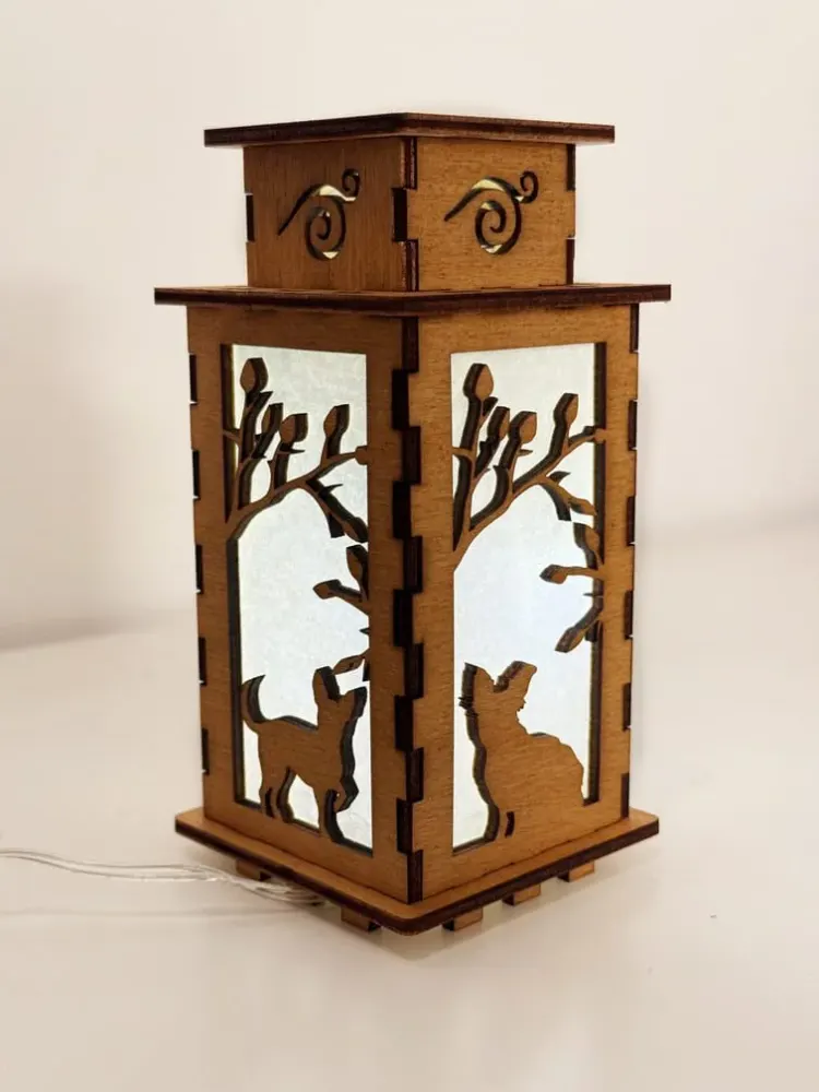 Handcrafted Chihuahua Wooden Art Lamp | Artiviesta Dog Night Light