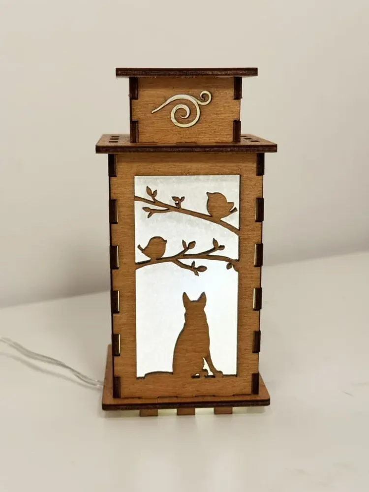 Handcrafted German Shepherd Wooden Art Lamp | Artiviesta Dog Night Light