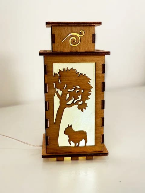 French Bulldog In Park Dog Wooden Night Lamp Lantern – Cute Bulldog Light