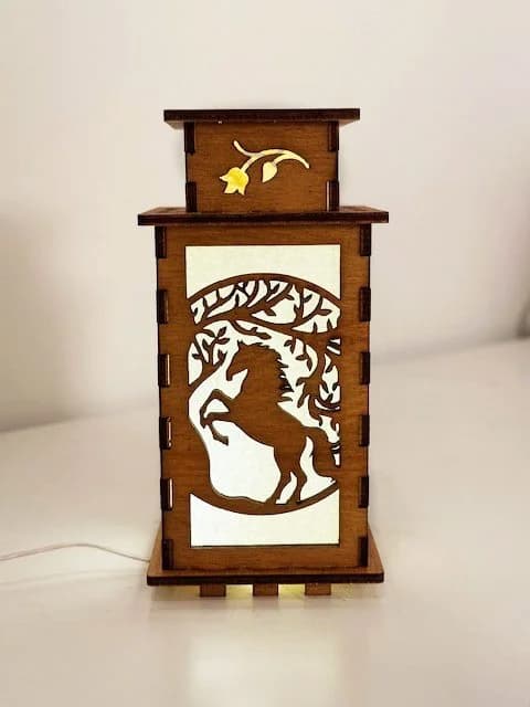 Horse Tree Wooden Night Lamp