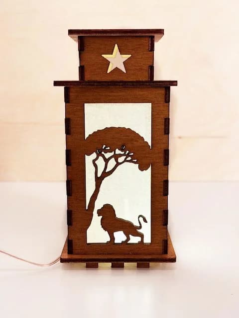 African Animals Wooden Night Lamp | Artisan Wooden Night Lamp | Artiviesta London