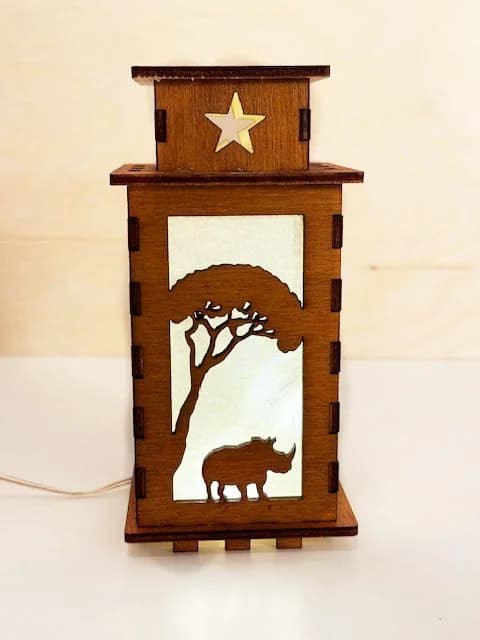 African Animals Wooden Night Lamp | Artisan Wooden Night Lamp | Artiviesta London