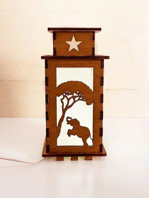 African Animals Wooden Night Lamp | Artisan Wooden Night Lamp | Artiviesta London
