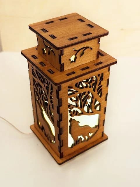 Wolf Wooden Night Lamp | Artisan Wooden Night Lamp | Artiviesta London
