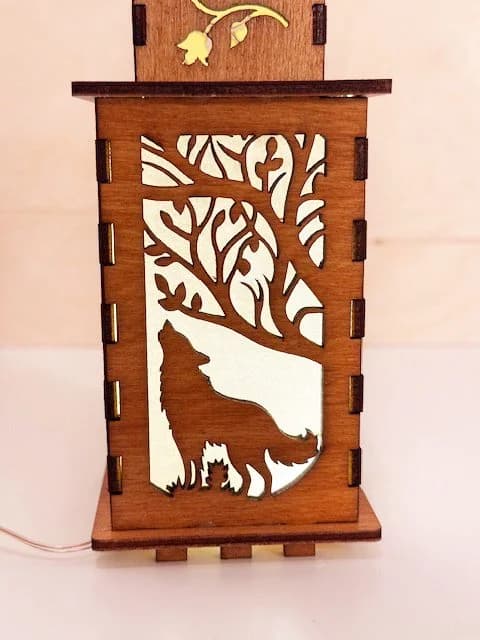 Wolf Wooden Night Lamp | Artisan Wooden Night Lamp | Artiviesta London