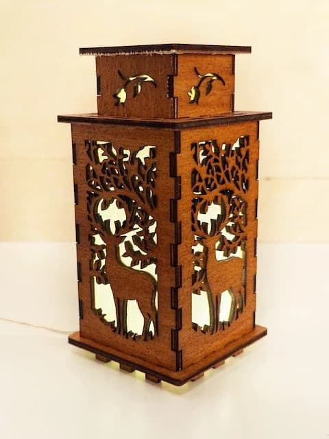 Forest Deer Wooden Night Lamp | Artisan Wooden Night Lamp | Artiviesta London