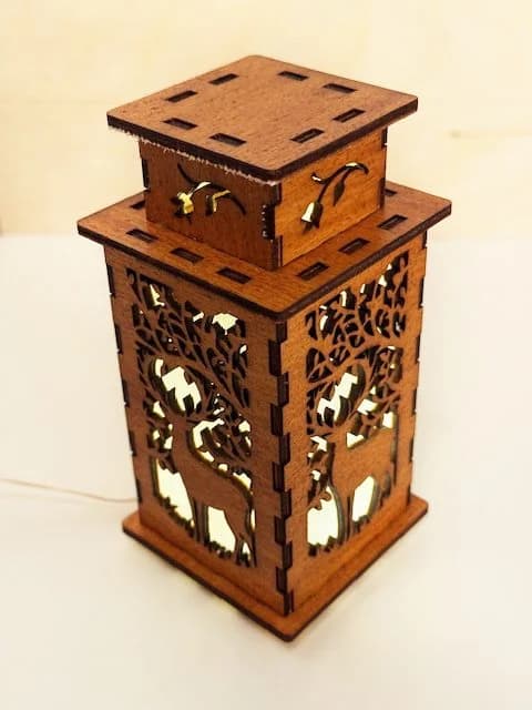 Forest Deer Wooden Night Lamp | Artisan Wooden Night Lamp | Artiviesta London