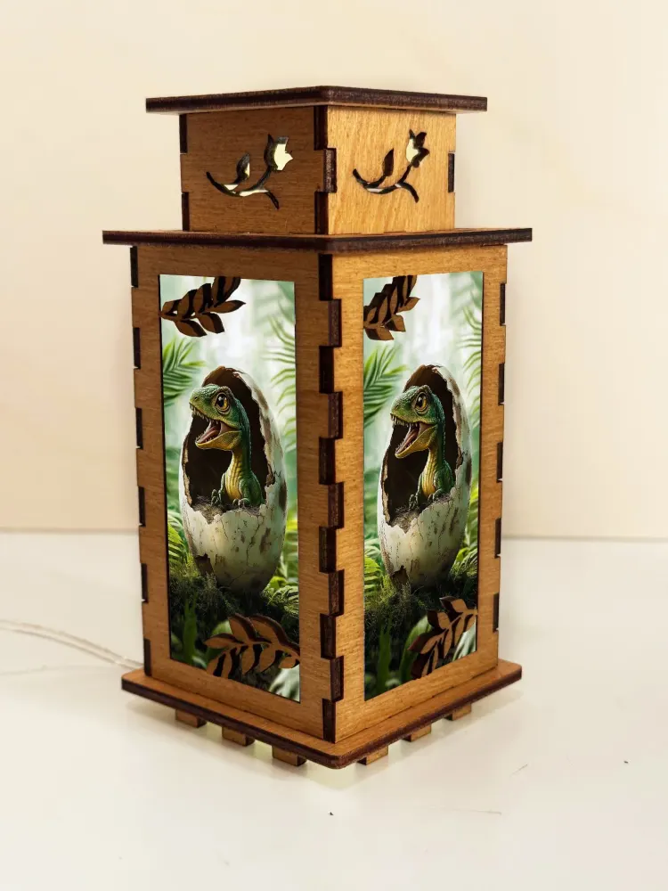 Dinosaur Egg Wooden Night Lamp | Artisan Wooden Night Lamp | Artiviesta London