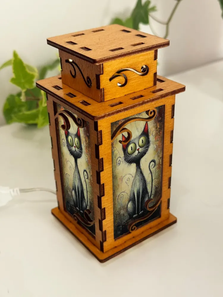Black Cat Artistic Night Lamp Lantern