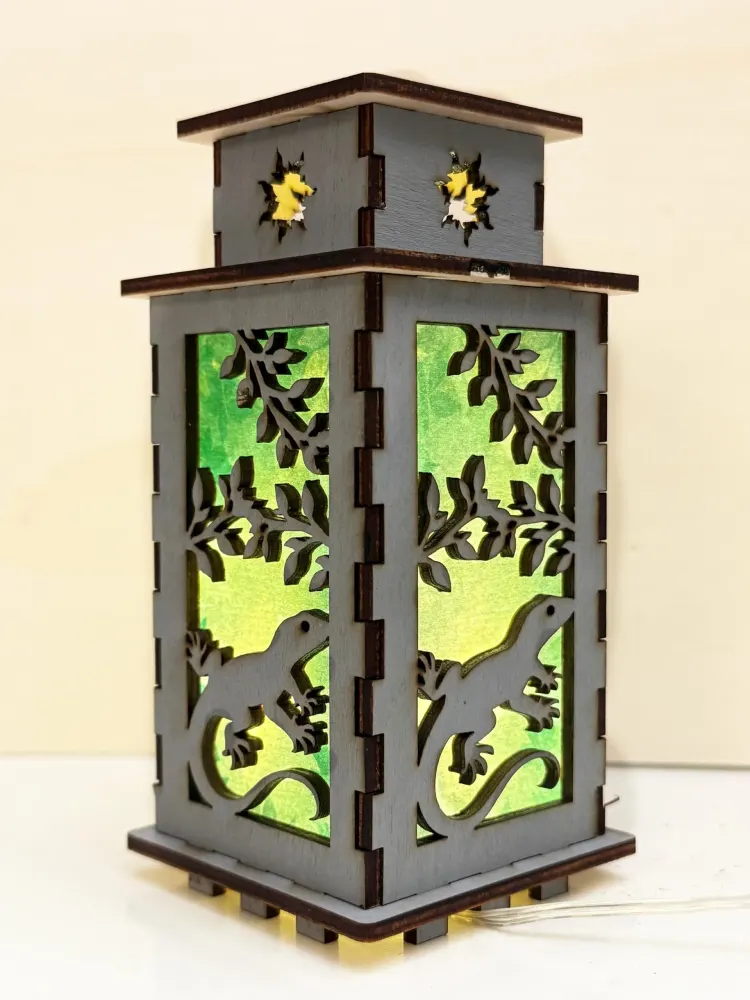 Agama Lizard Jungle Night Lamp Lantern | Artisan Wooden Night Lamp | Artiviesta London