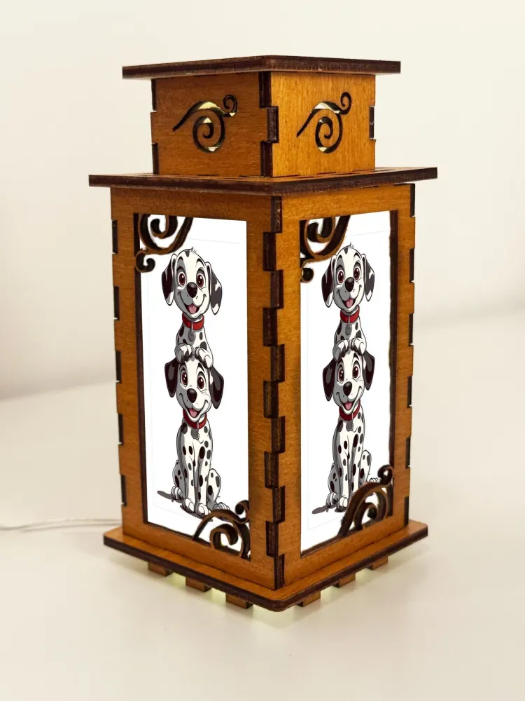 Handcrafted Artisan Dog Night Lamp | Eco-Friendly Wooden Light by Artiviesta