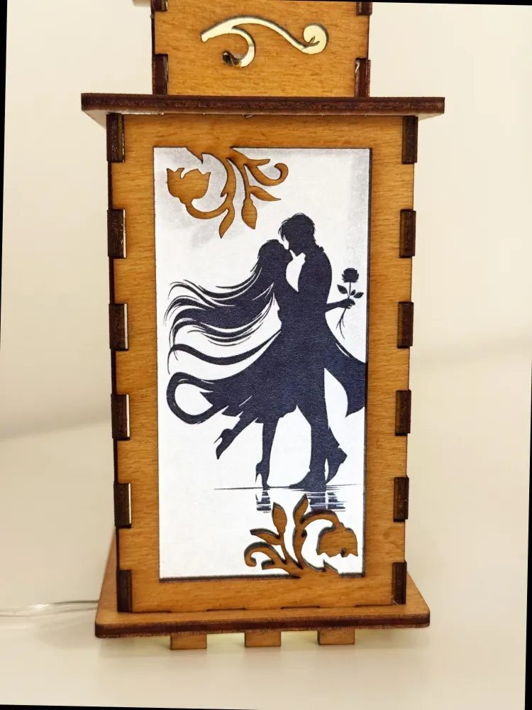 Love Couple Art Night Lamp Lantern | Artisan Wooden Night Lamp | Artiviesta London