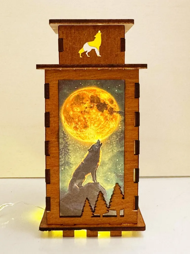 Wolf Howling Night Lamp Lantern