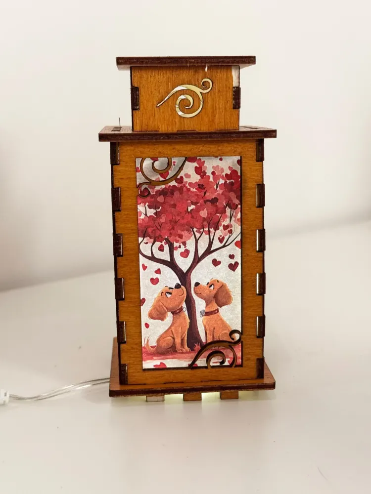 Handcrafted Dogs Under The Love Tree Night Lamp | Artiviesta Lantern