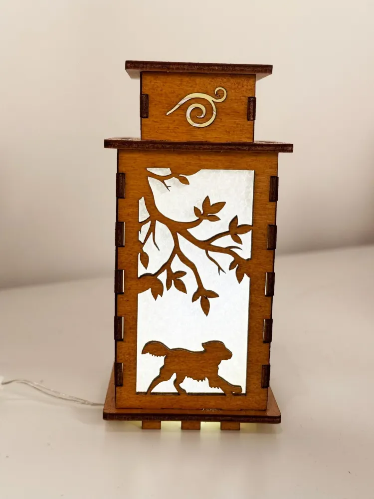 Handcrafted Wooden Golden Retriever Night Light | Artiviesta Lantern