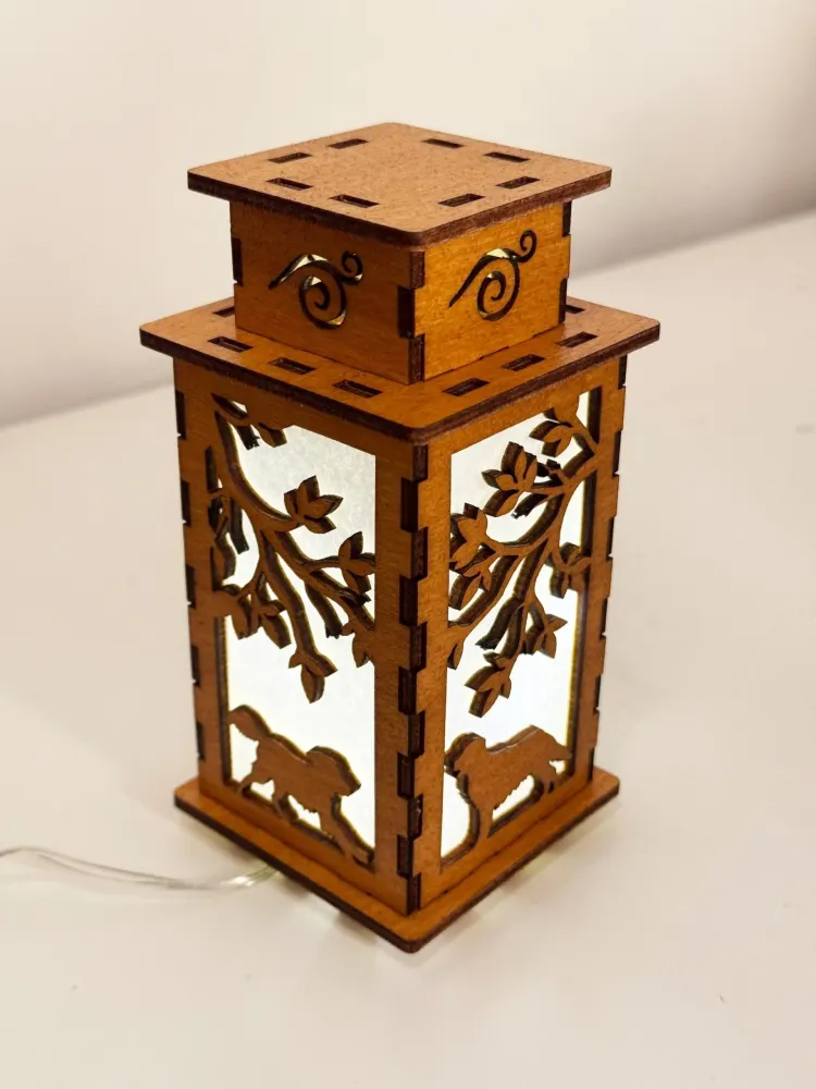 Handcrafted Wooden Golden Retriever Night Light | Artiviesta Lantern