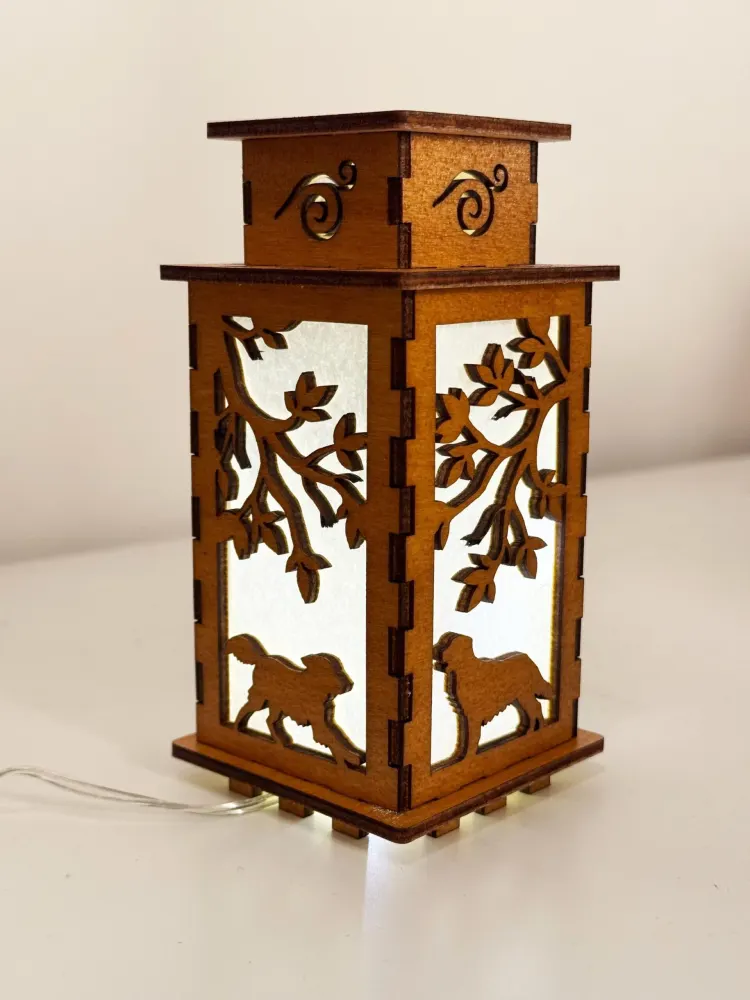 Handcrafted Wooden Golden Retriever Night Light | Artiviesta Lantern