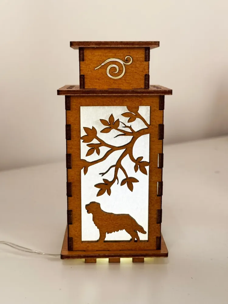 Handcrafted Wooden Golden Retriever Night Light | Artiviesta Lantern