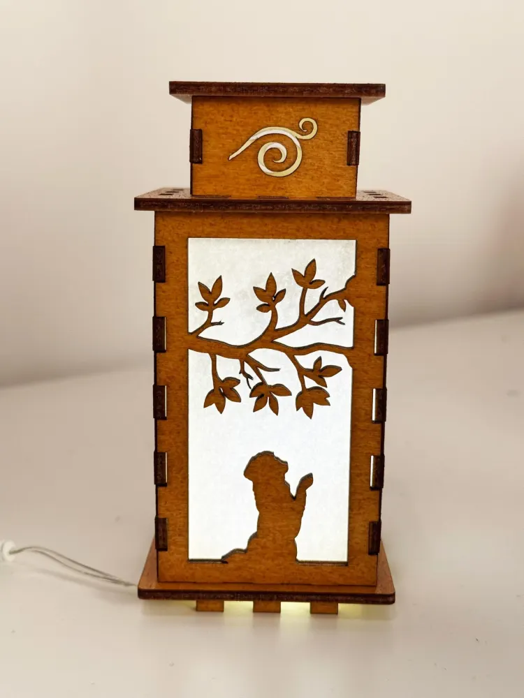 Handcrafted Wooden Golden Retriever Night Light | Artiviesta Lantern