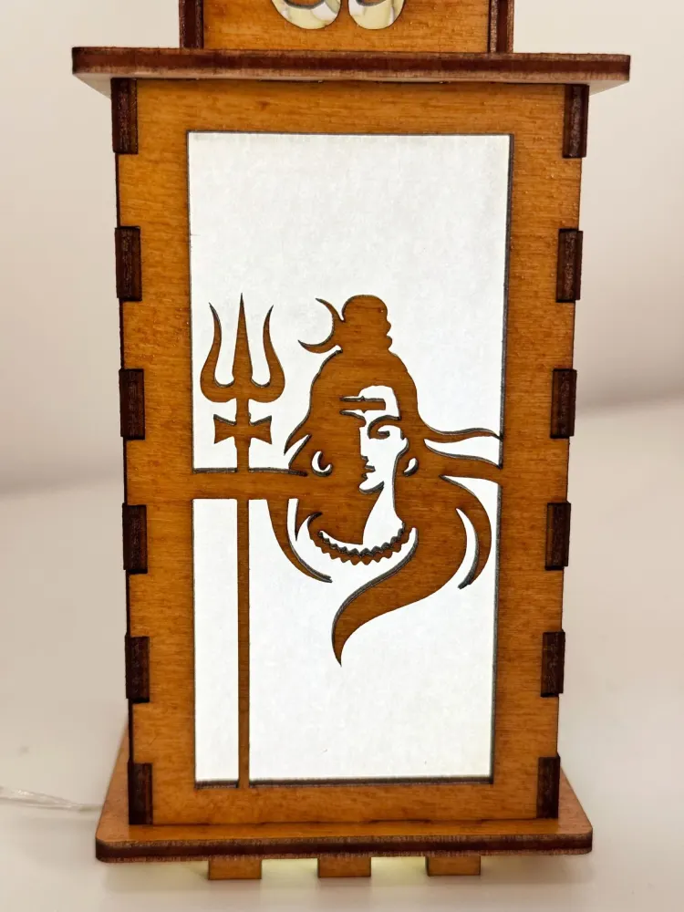 Lord Shiva Face Art Night Lamp Lantern | Artisan Wooden Night Lamp | Artiviesta London