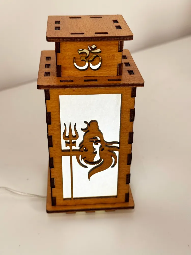 Lord Shiva Face Art Night Lamp Lantern | Artisan Wooden Night Lamp | Artiviesta London