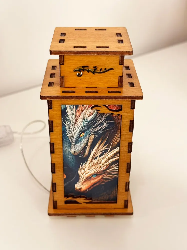 Dragons Fantasy Magic Night Lamp Lantern | Artisan Wooden Night Lamp | Artiviesta London