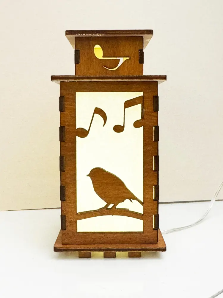 Musical Birds Art Night Lamp Lantern | Artisan Wooden Night Lamp | Artiviesta London