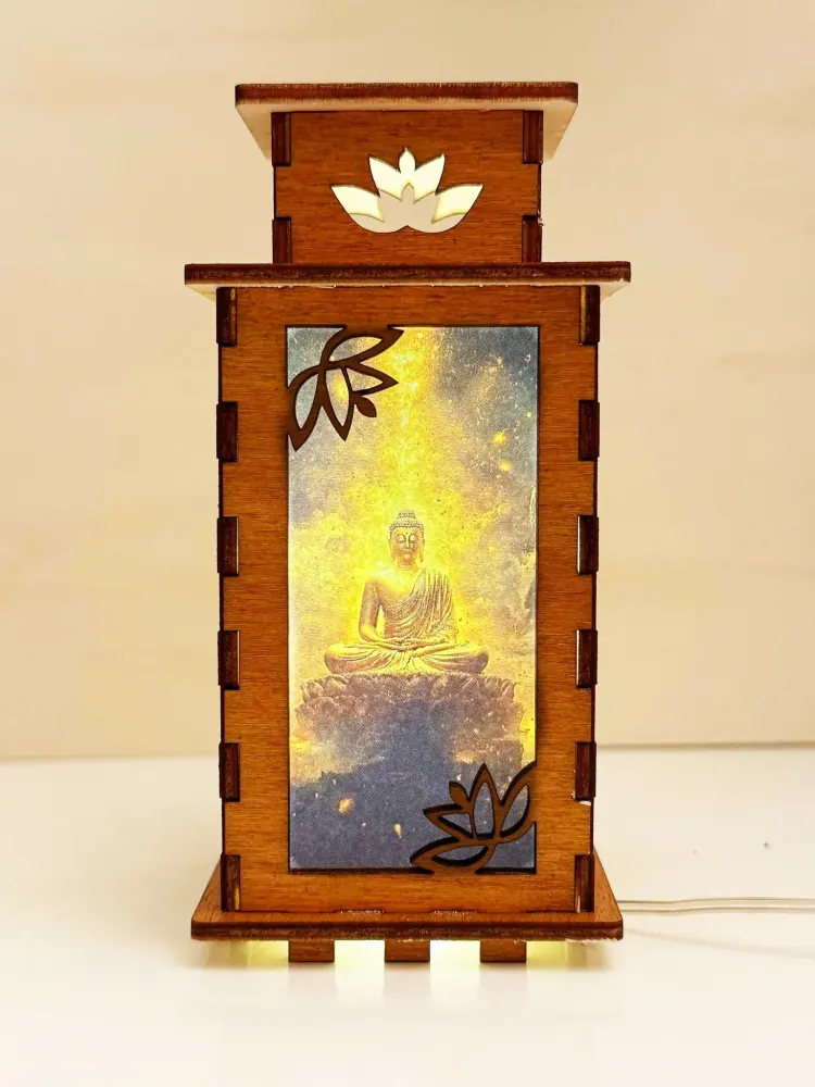 Buddha Spirit Glowing Night Lamp Lantern — handmade wooden night lamp