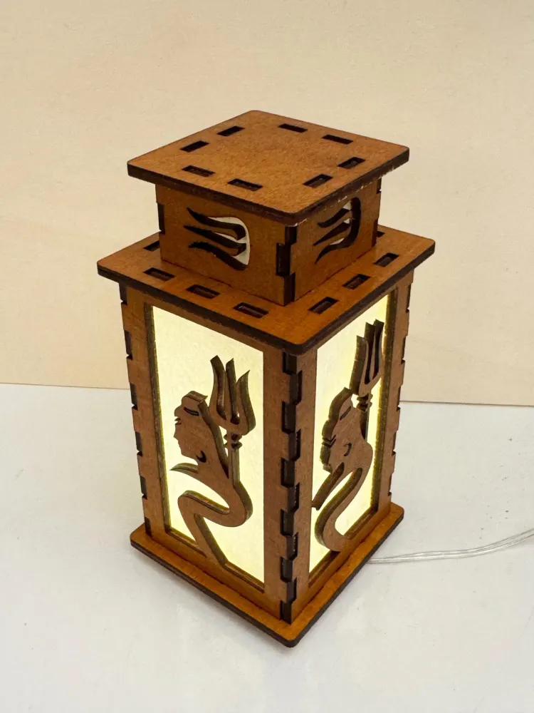 Lord Shiva Art Night Lamp Lantern | Artisan Wooden Night Lamp | Artiviesta London