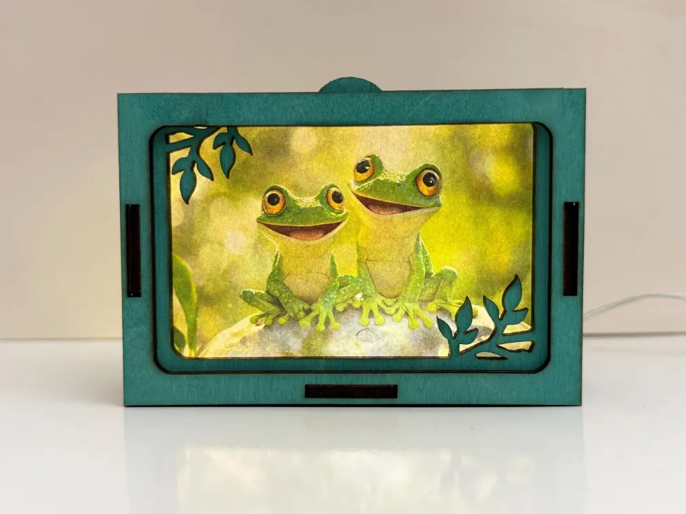Cute Frogs In The Pond Night Lamp Lantern | Artisan Wooden Night Lamp | Artiviesta London