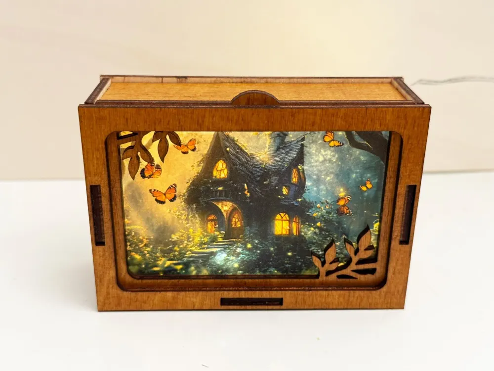 Dwarf Magical Butterflies House Fairy Night Lamp Lantern | Artisan Wooden Night Lamp | Artiviesta London
