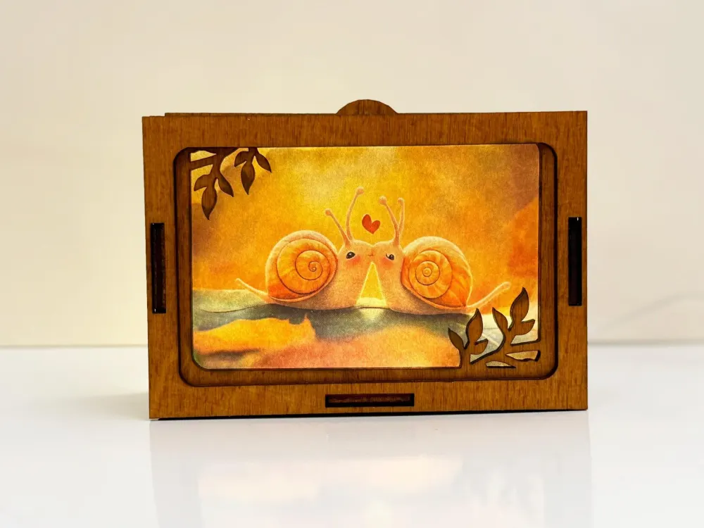 Snails In Love Night Lamp Lantern | Artisan Wooden Night Lamp | Artiviesta London