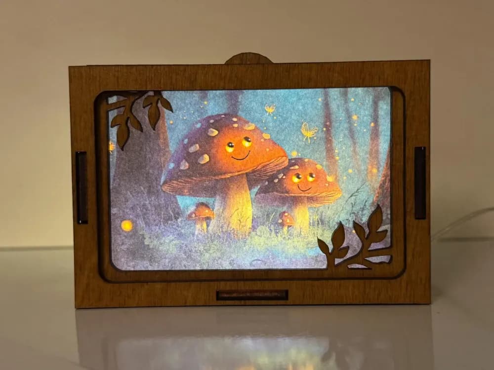 Mushroom Psilocybin Night Lamp Lantern | Artisan Wooden Night Lamp | Artiviesta London