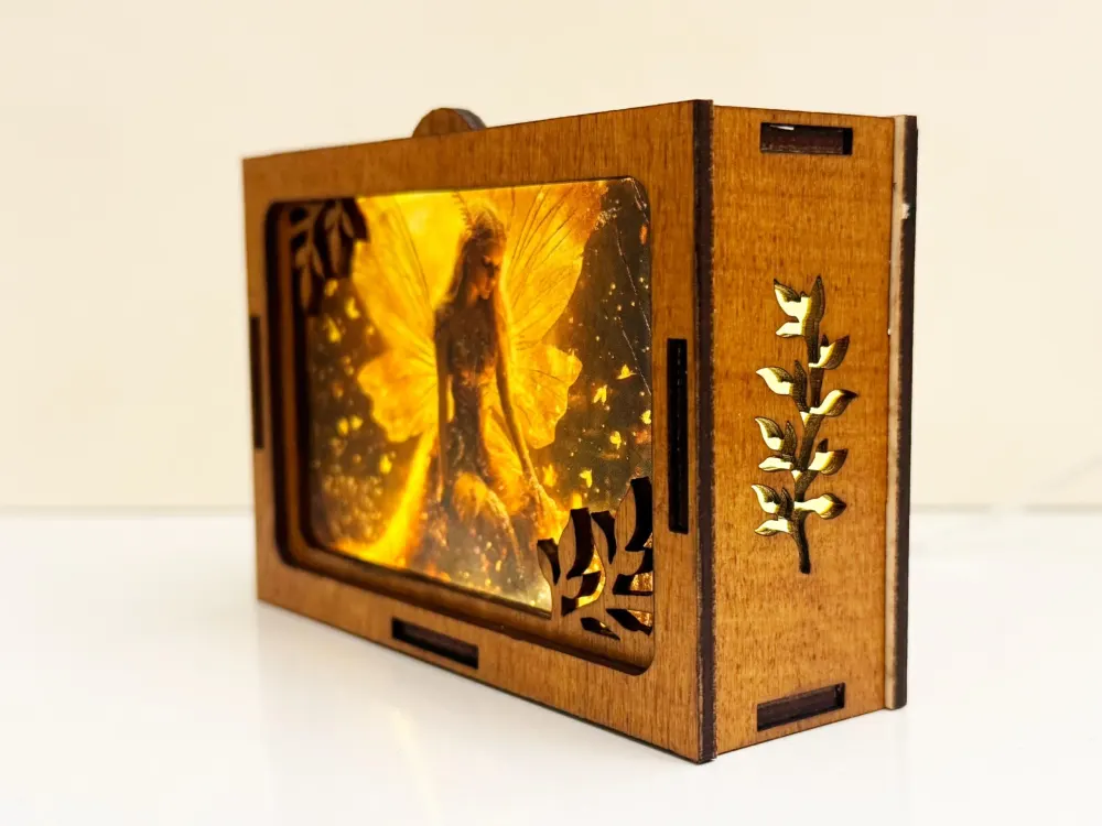 Magical Fairy Golden Night Lamp Lantern | Fantasy Wood Decor | Artiviesta