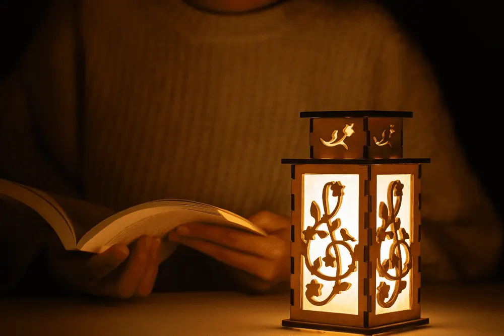 An Owl in the Night Timber - handmade natural wood night lamp by Artiviesta London