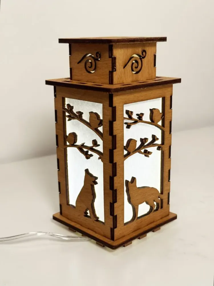Handcrafted German Shepherd Wooden Art Lamp | Artiviesta Dog Night Light