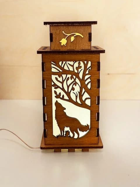 Wolf Wooden Night Lamp