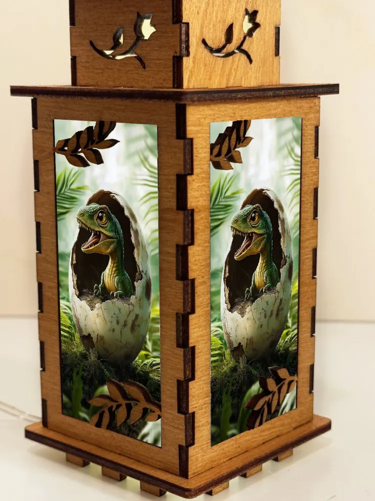 Dinosaur Egg Wooden Night Lamp | Artisan Wooden Night Lamp | Artiviesta London