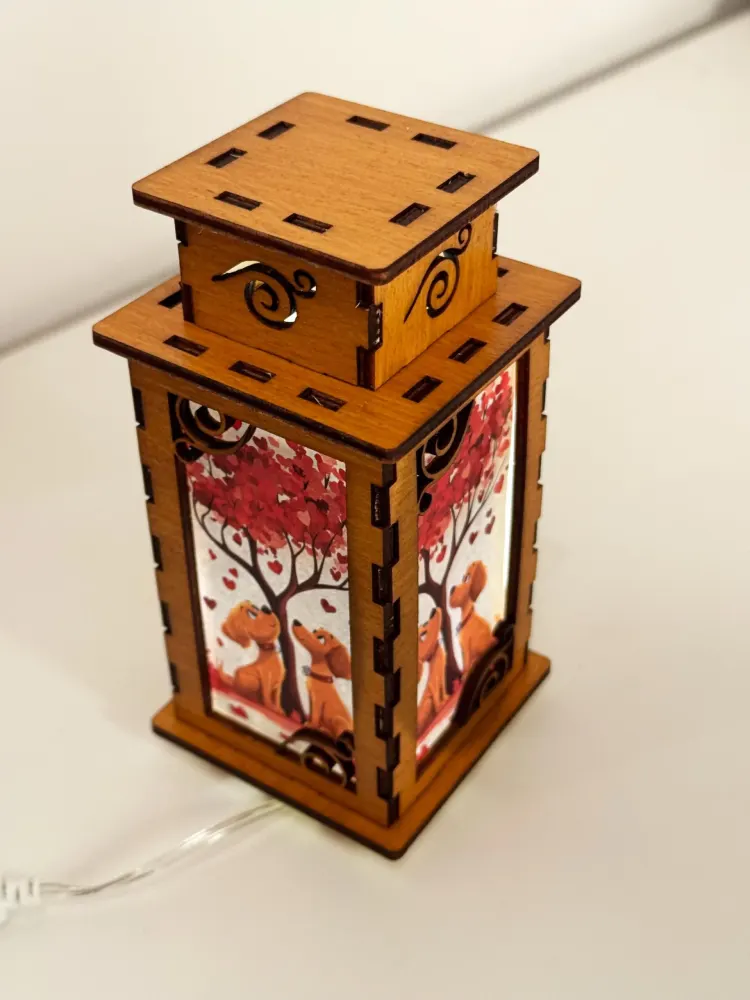 Handcrafted Dogs Under The Love Tree Night Lamp | Artiviesta Lantern