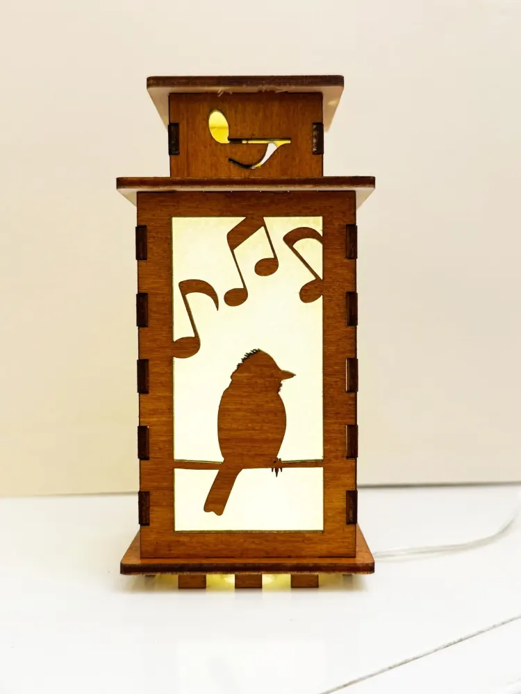 Musical Birds Art Night Lamp Lantern | Artisan Wooden Night Lamp | Artiviesta London