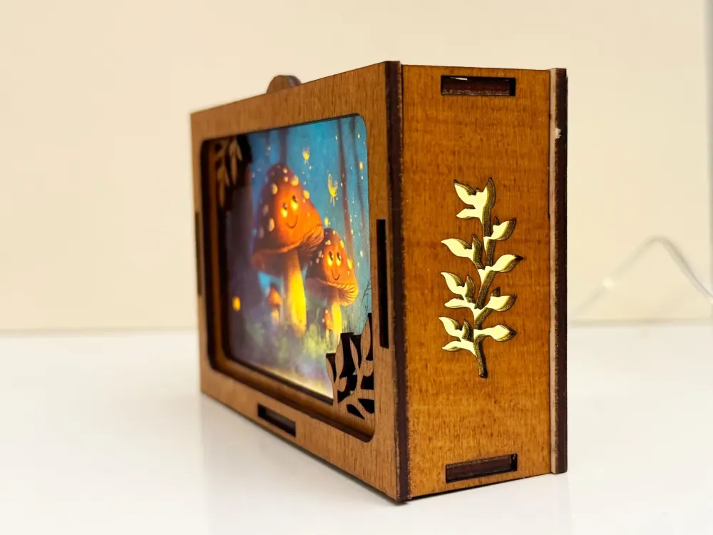 Mushroom Psilocybin Night Lamp Lantern | Artisan Wooden Night Lamp | Artiviesta London